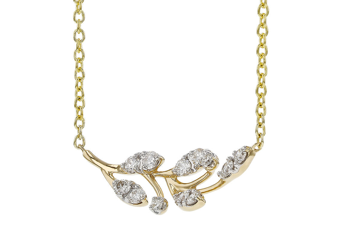14K Yellow Gold .32CTW Diamond Branch Necklace, 18" by Allison Kaufman
