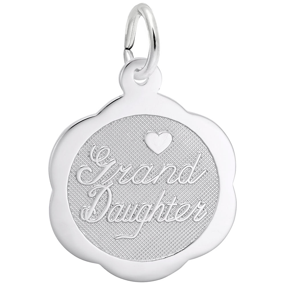 Grandaughter Disc Charm  in Silver