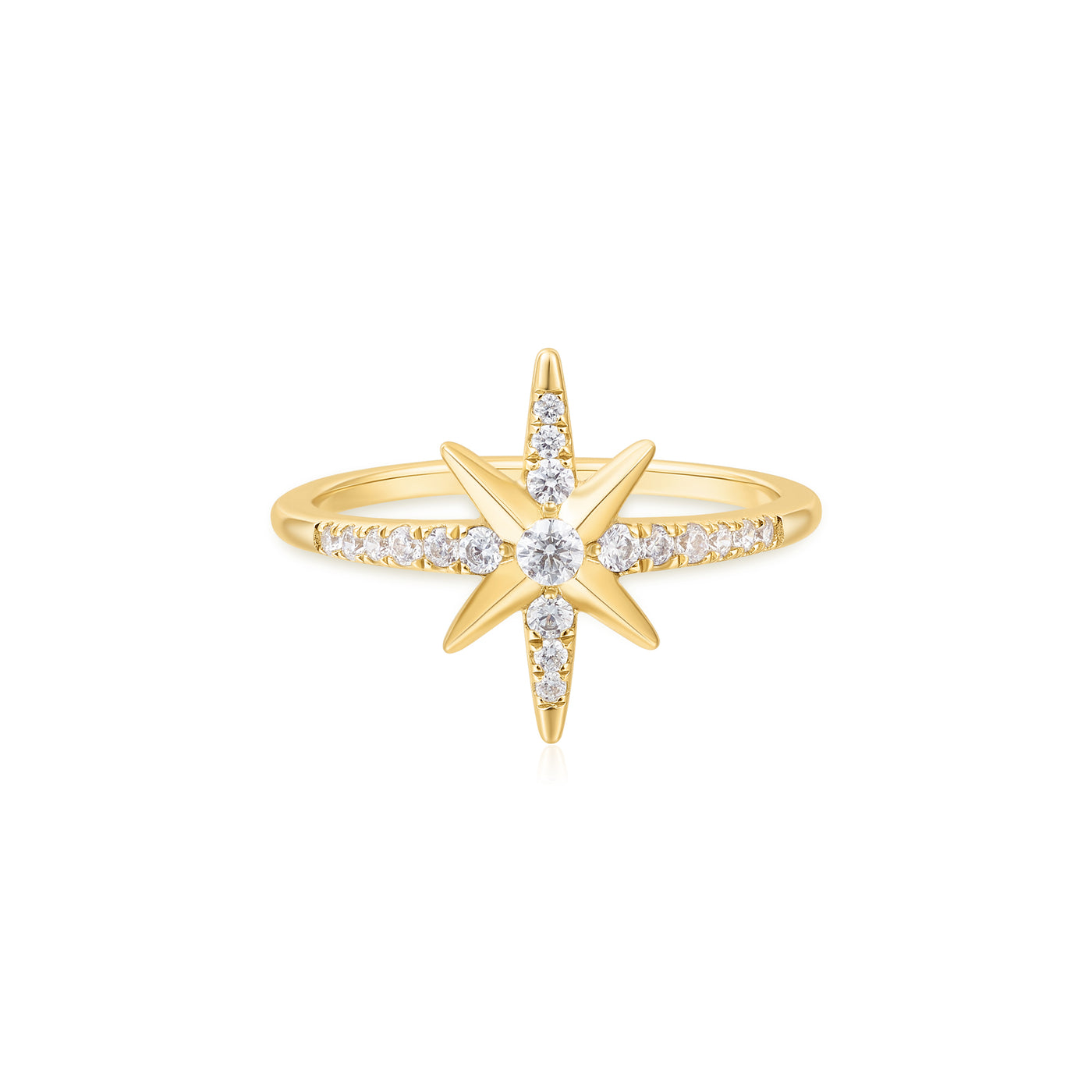 Starburst Signet Ring in Yellow Gold by Ania Haie