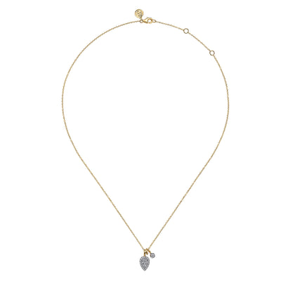 Diamond Drop Pendant in Two-Tone Gold by Gabriel & Co.