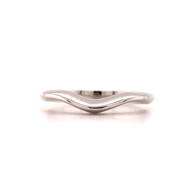 Curved Wedding Band in White Gold by B&C