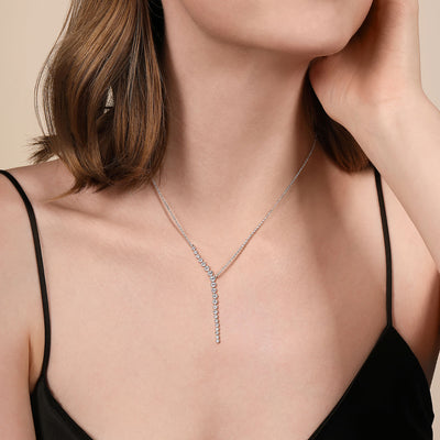 Diamond Fancy Link Necklace in White Gold by Gabriel & Co.