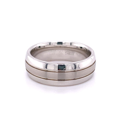 Fancy 8mm Wedding Band in Tungstun Carbide