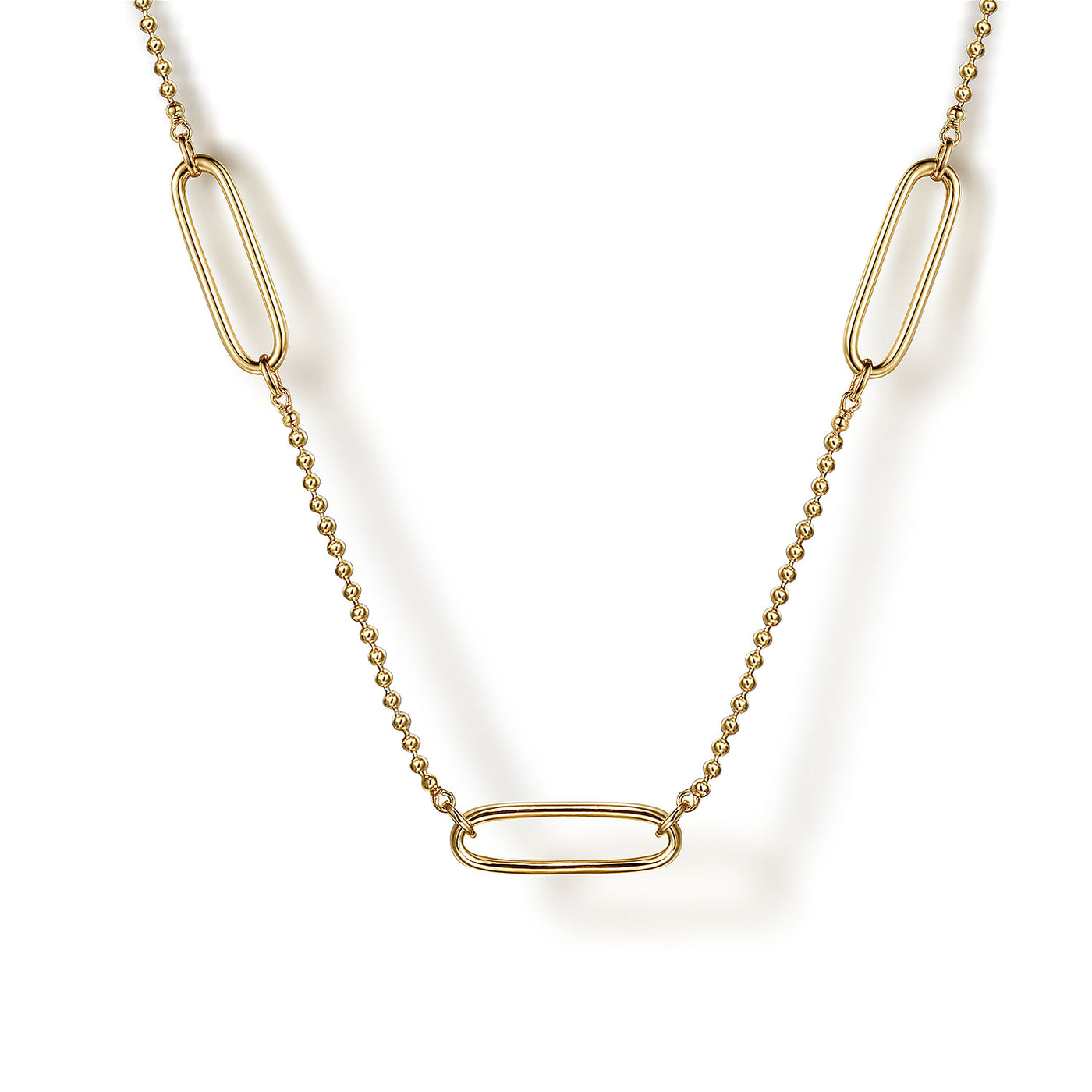 Bujukan Station Necklace in Yellow Gold by Gabriel & Co.