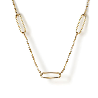 Bujukan Station Necklace in Yellow Gold by Gabriel & Co.