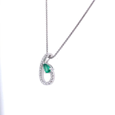 Parle 14 Karat Drop Style Emerald Pendant PCC197E12W1