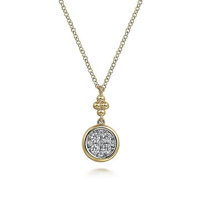 Diamond Cluster Pendant in ATwo-Tone Gold by Gabriel & Co.