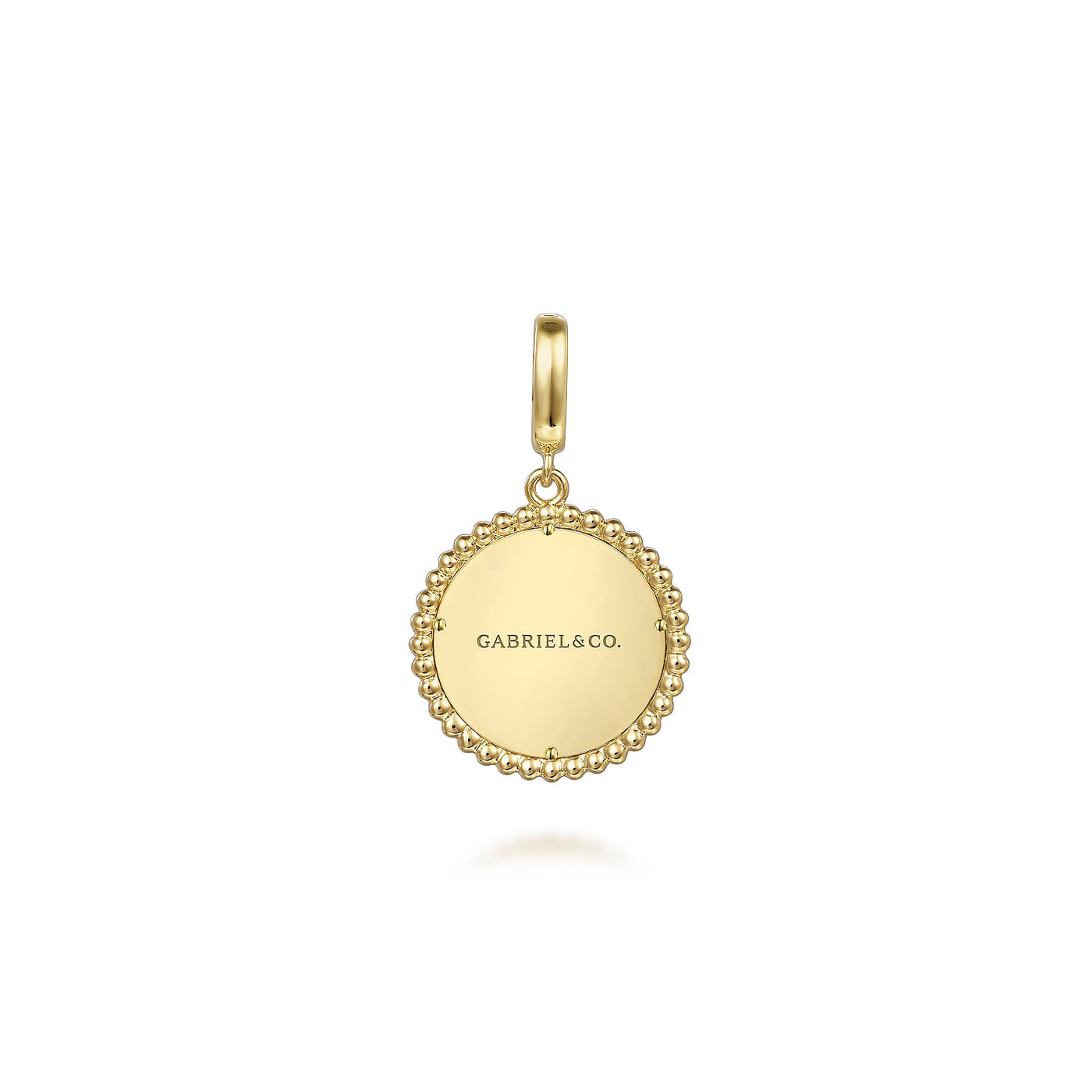 Beaded Medallion Pendant in Yellow Gold by Gabriel & Co.