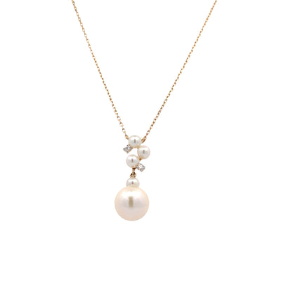Cluster Pearl Necklace in Yellow Gold by Imperial Pearl
