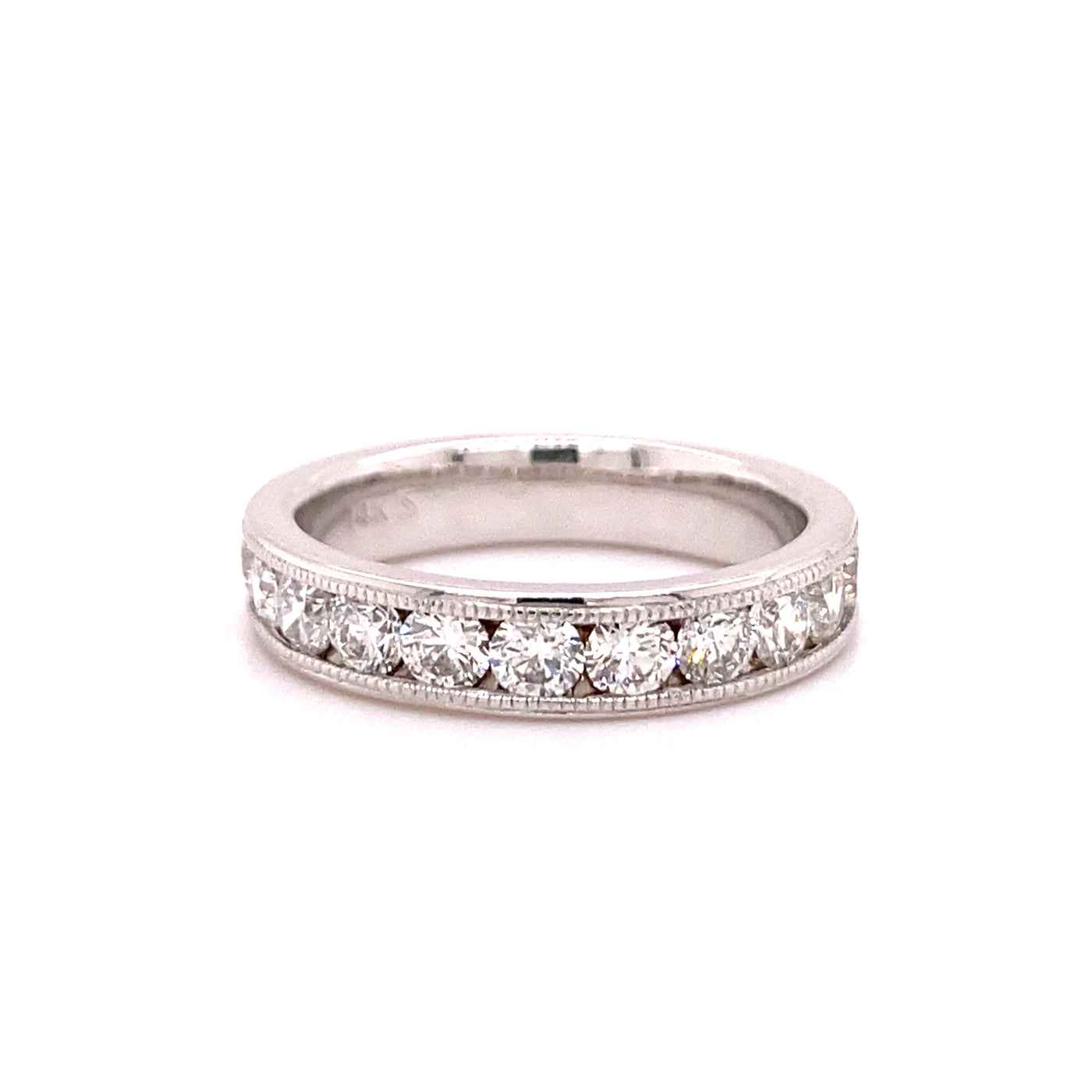 Estate Channel Set Diamond Band in White Gold