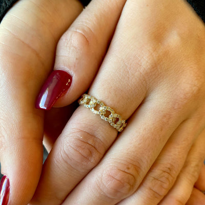 Yellow Gold Diamond Fashion Ladies Ring