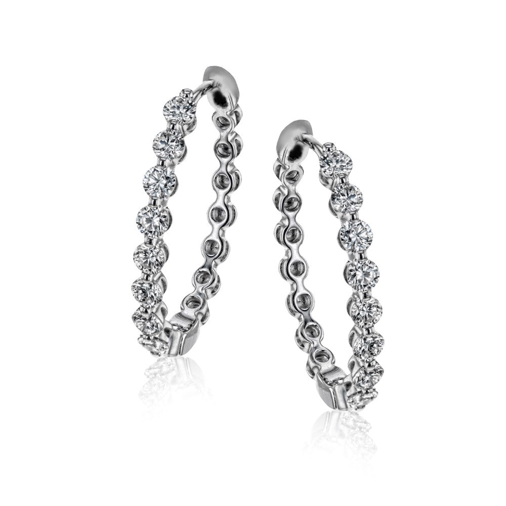 Simon G Jewelry 18 Karat 1 CTW Diamond Hoope Earrings LE4547