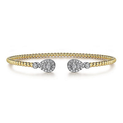 Rounded End Diamond Cuff  in Two-Tone Gold by Gabriel & Co.