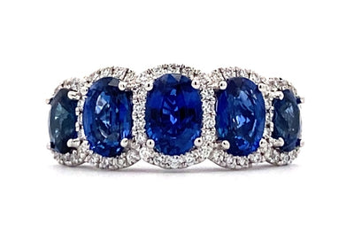 Sapphire and Diamnod Band in White Gold by Simon G