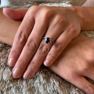 ESTATE Tanzanite and Diamond Ring in White Gold