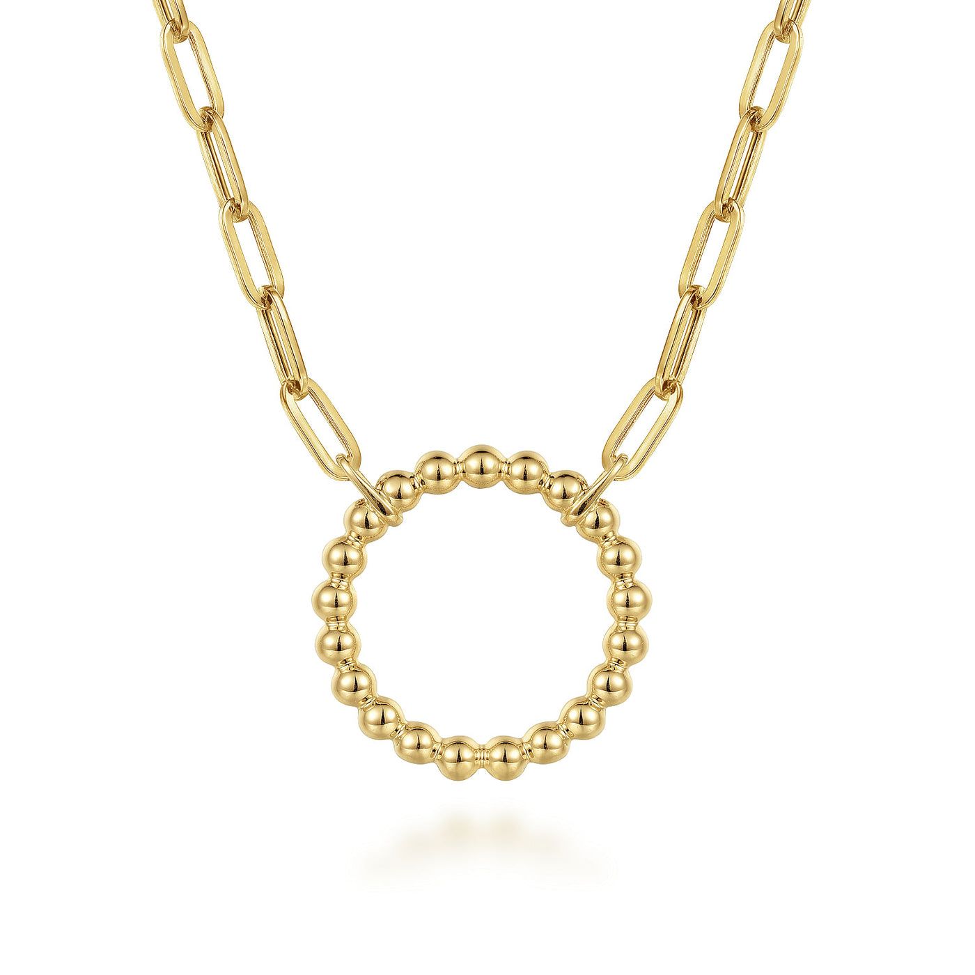 17" Bujukan Circle Necklace in Yellow Gold by Gabriel & Co.