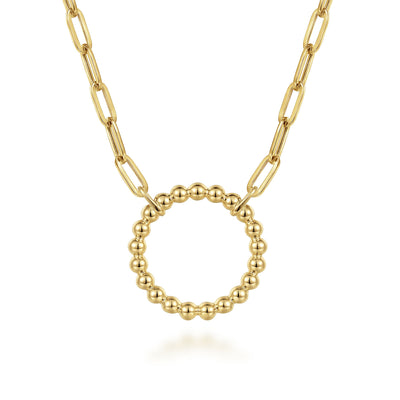 17" Bujukan Circle Necklace in Yellow Gold by Gabriel & Co.