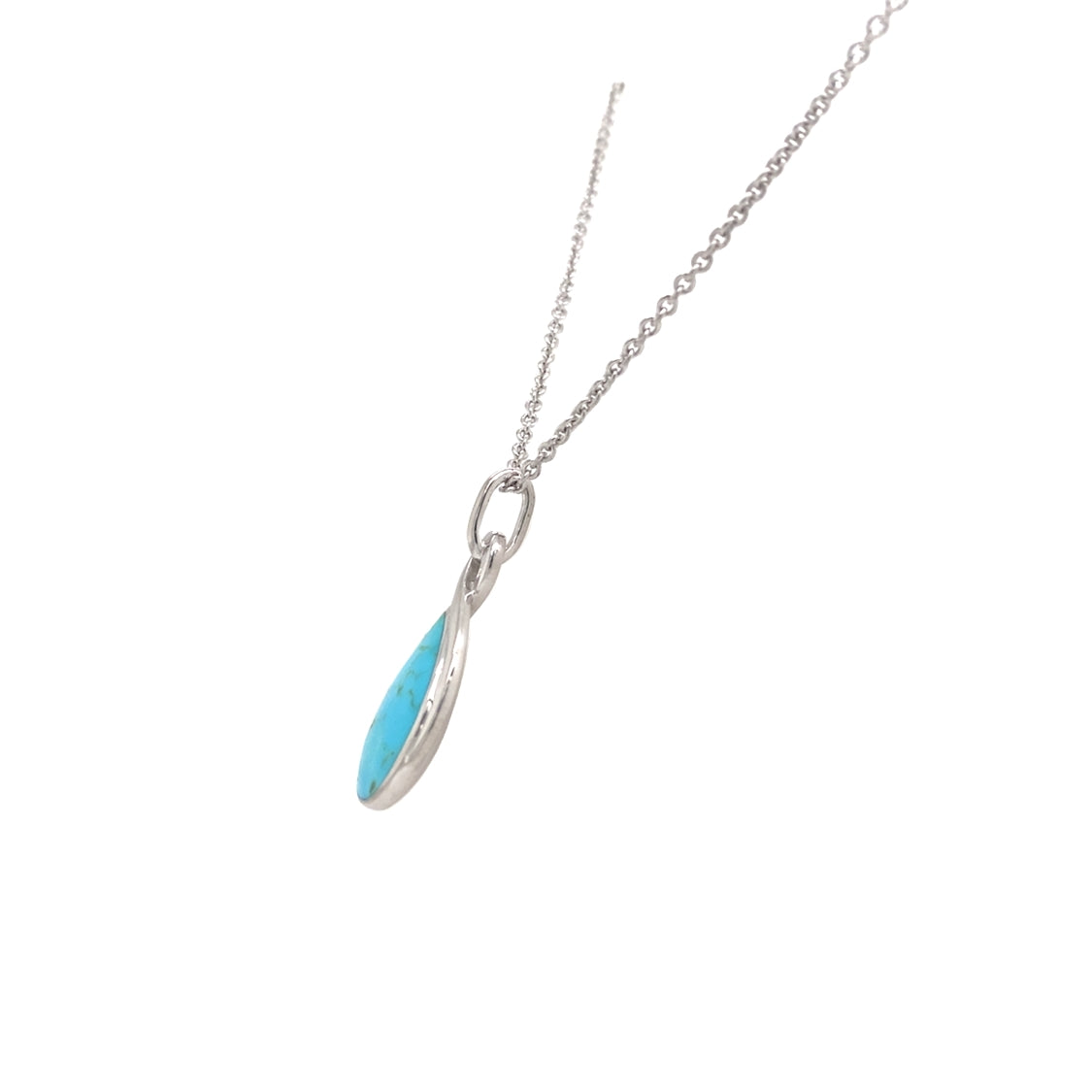 Drop Turquoise Pendant in Silver by Kabana