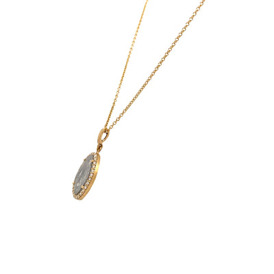 Diamond Slice Halo Pendant in Yellow Gold