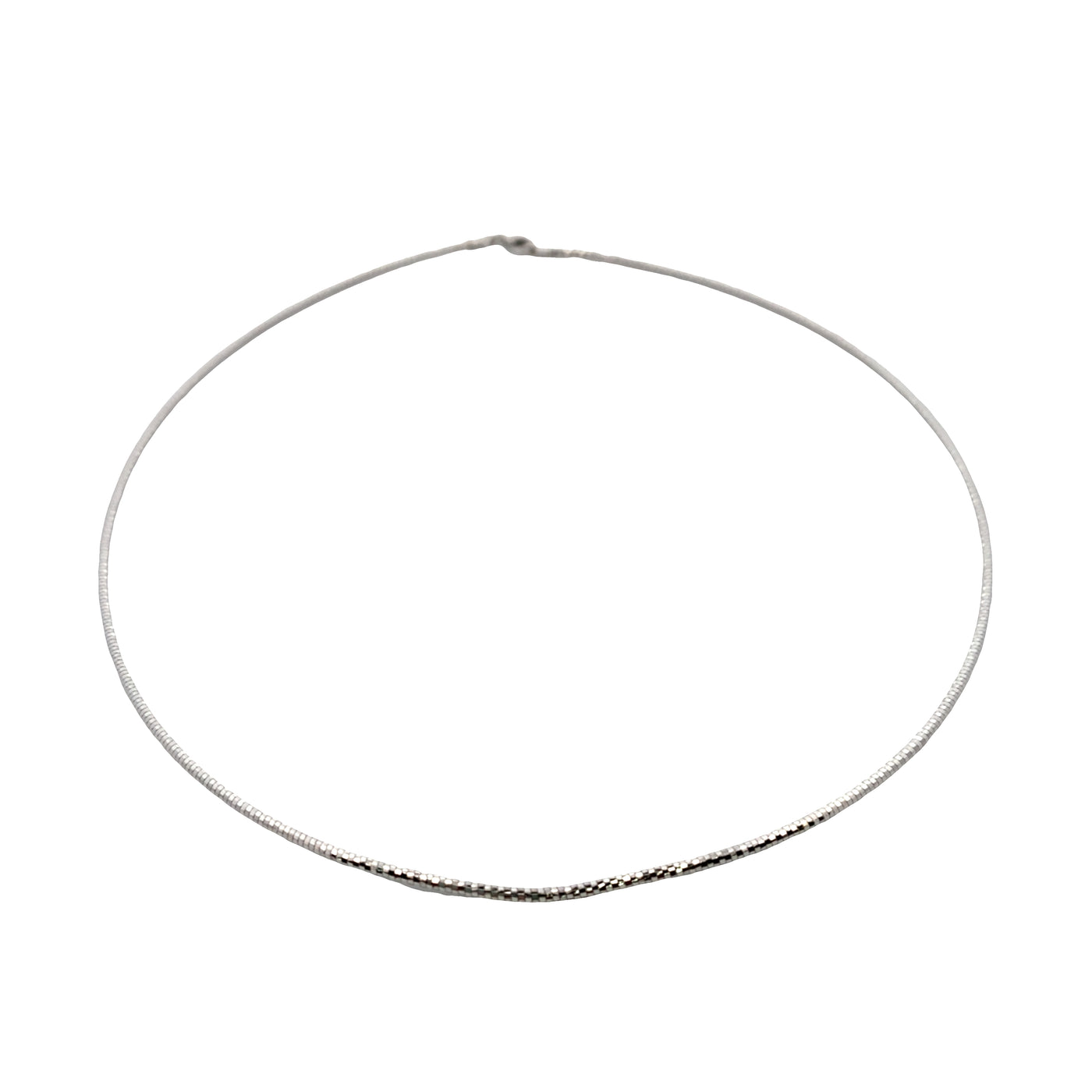 ESTATE D/C Omega Necklace in White Gold