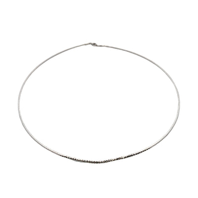 ESTATE D/C Omega Necklace in White Gold