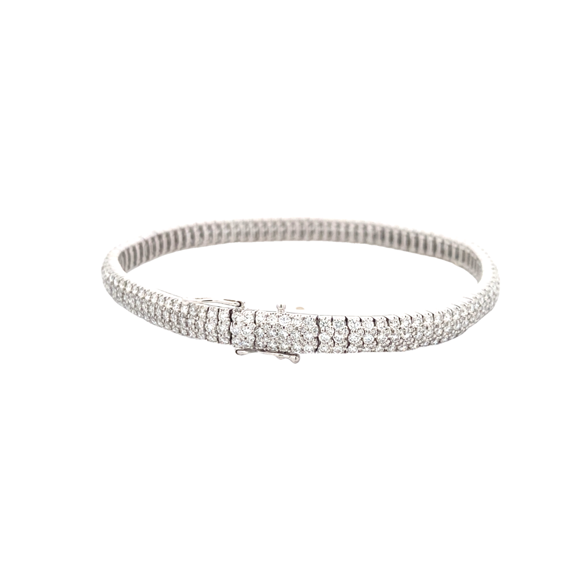Multi Row Diamond Bracelet in White Gold by Simon G