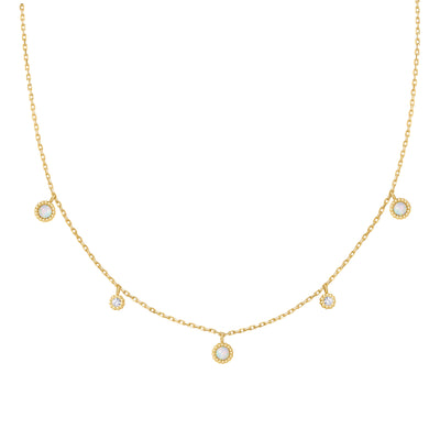 Kyoto Opal Station Necklace in Yellow Gold by Ania Haie