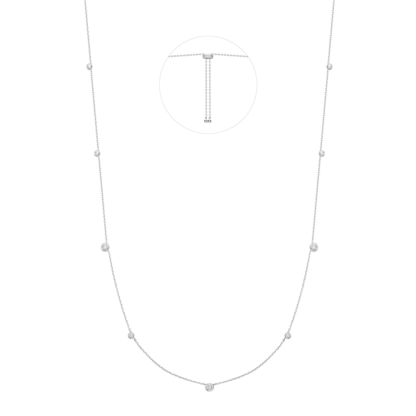 CZ Station Necklace in Silver by Ania Haie