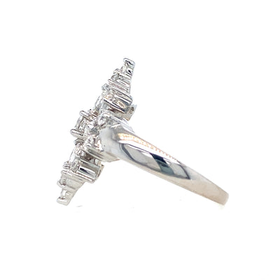 ESTATE Diamond Snowflake Ring in White Gold