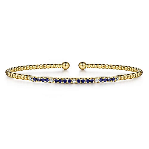 Sapphire and Diamond Bujukan Bangle in Yellow Gold by Gabriel & Co.