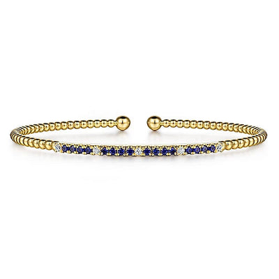 Sapphire and Diamond Bujukan Bangle in Yellow Gold by Gabriel & Co.