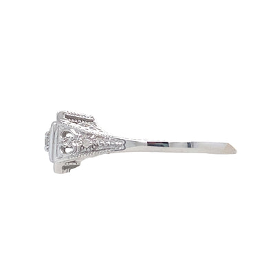 ESTATE Diamond Filigree Ring in White Gold