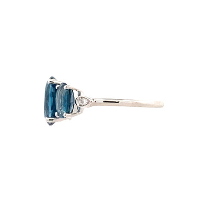 London Blue Topaz Ring in White Gold
