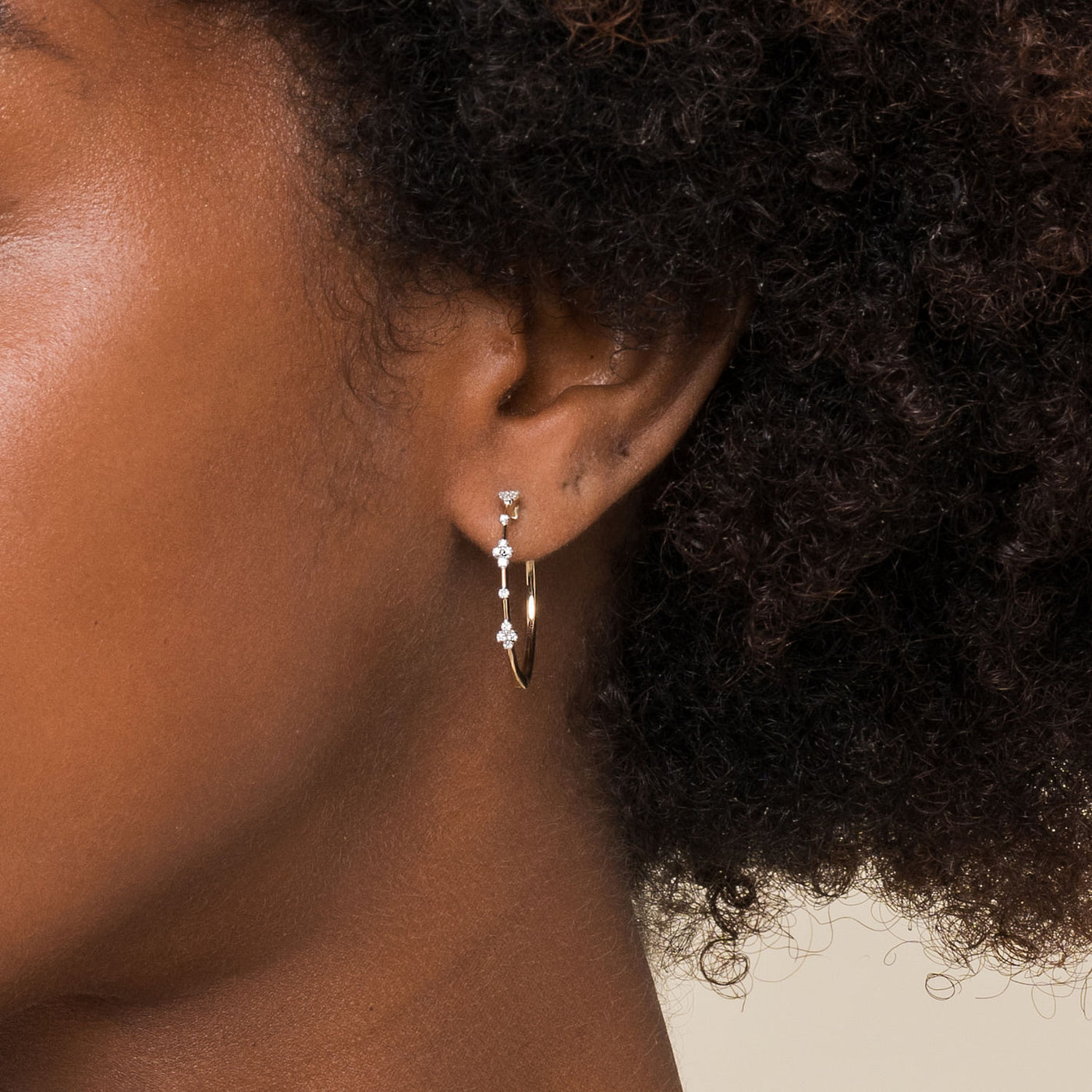 Large Diamond Hoops in Yellow Gold by Gabriel & Co.