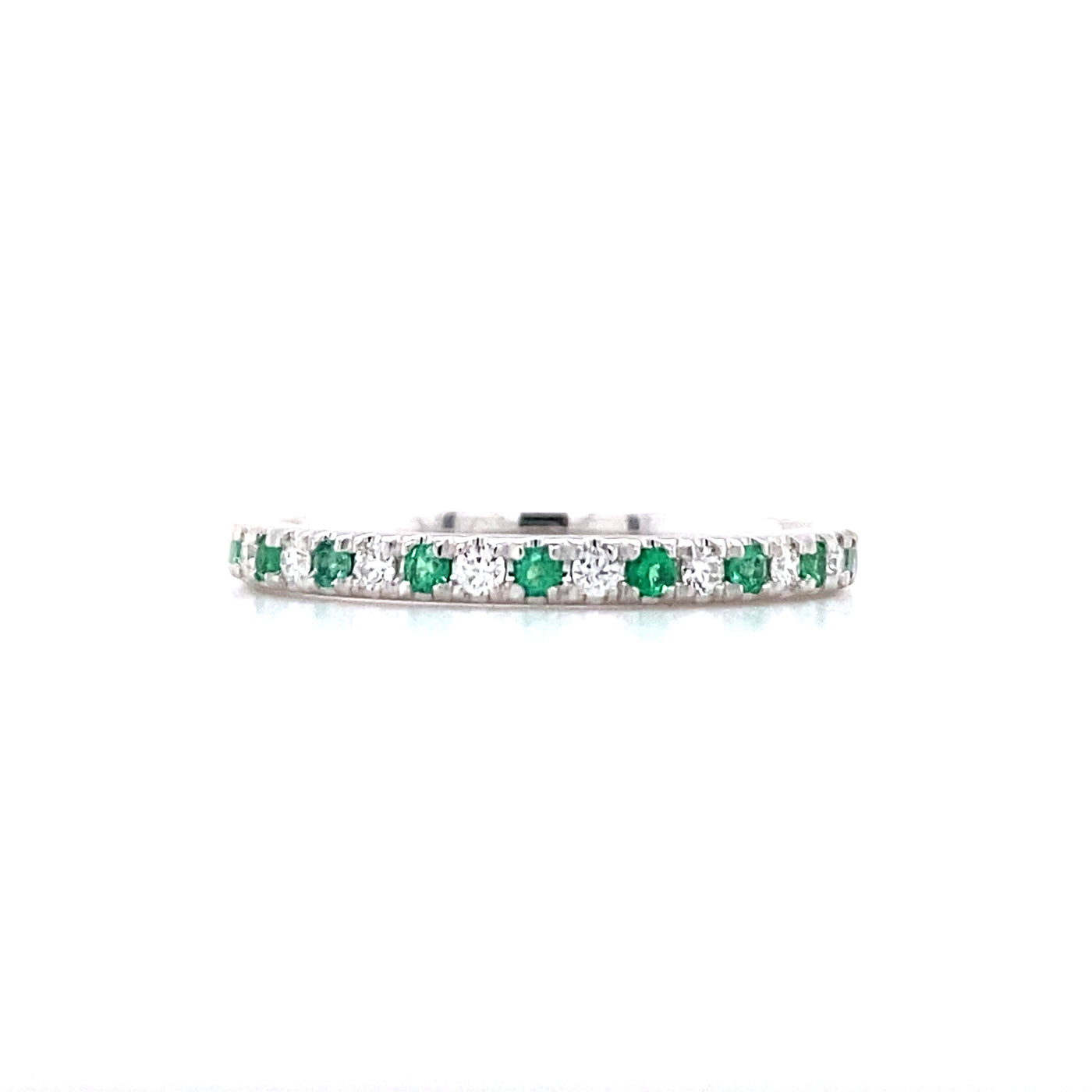 Beeghly & Co. 14 Karat Emerald and Diamond Band BCR-65-WEMD