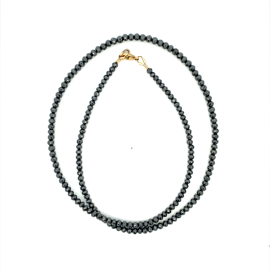 14 Karat Black Diamond Bead Necklaces BDB3mm