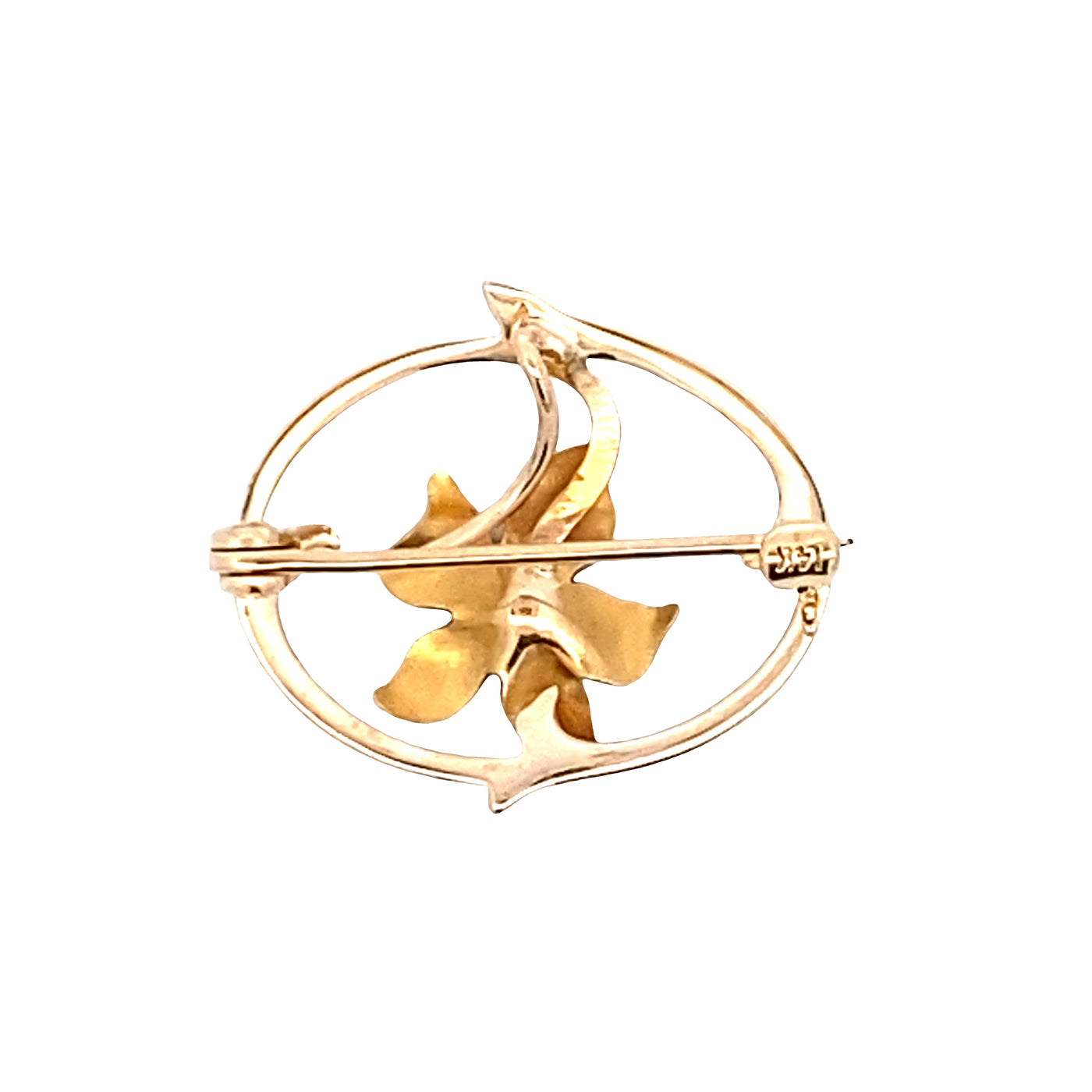ESTATE Keshi Pearl Pin/Pendant in Yellowo Gold