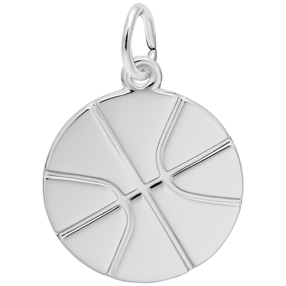 Rembrandt Q. C. Sterling Silver Flat Basketball Charm 7786