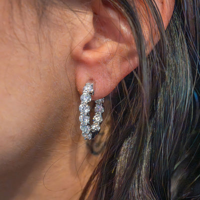 LAB_Created 4.0ctw Diamond Inside Outside Hoops in White Gold