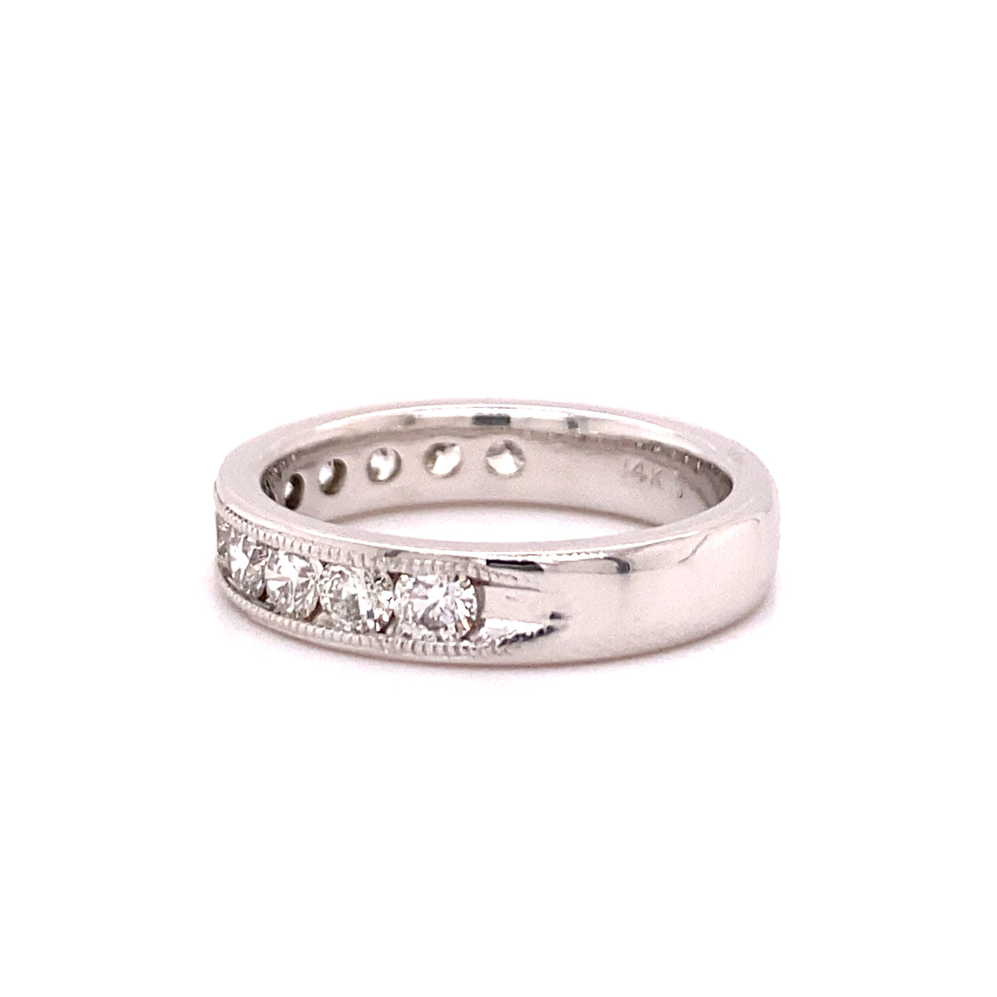 Estate Channel Set Diamond Band in White Gold