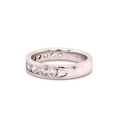Estate Channel Set Diamond Band in White Gold
