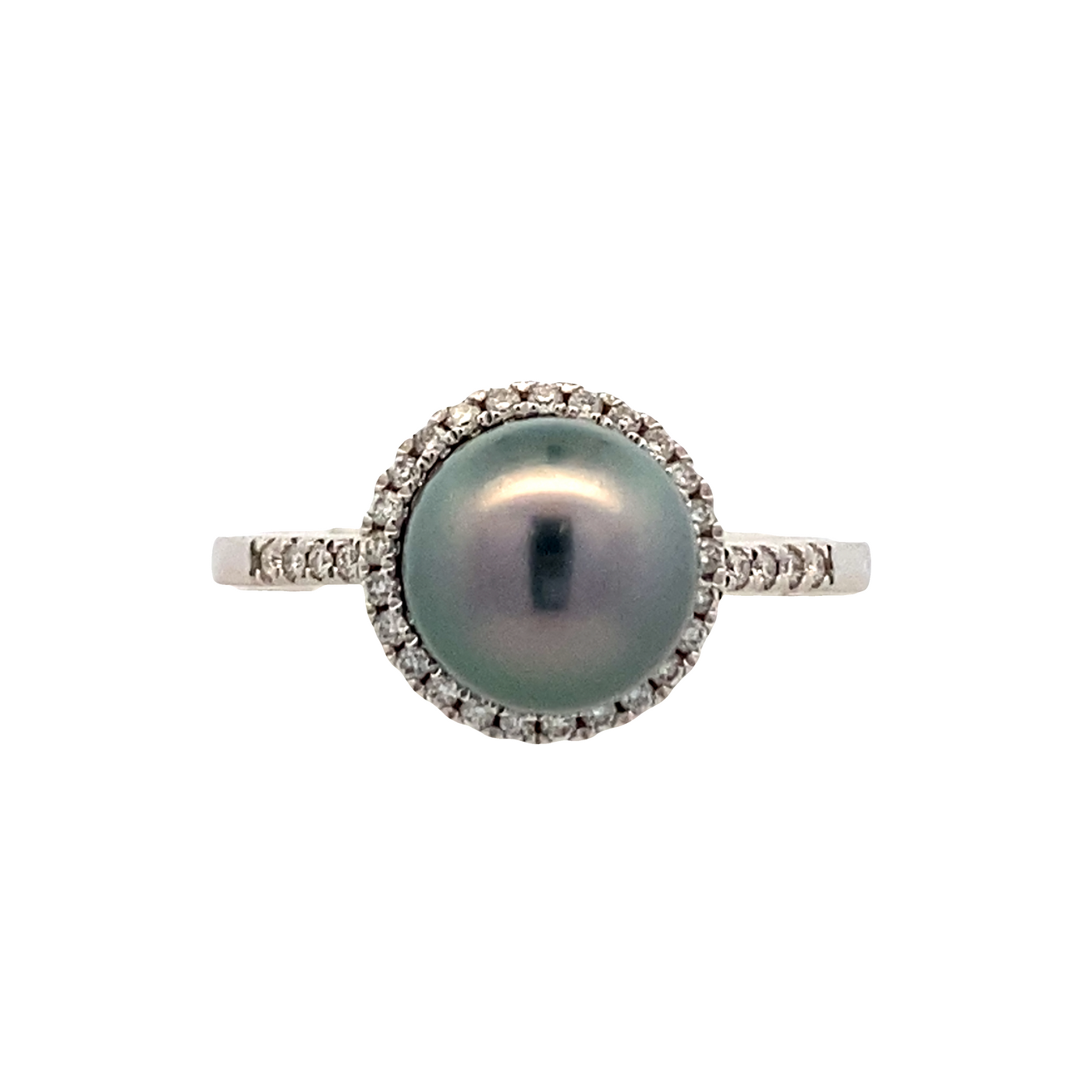 Tahitian Pearl Halo Ring in White Gold by Imperial Pearl