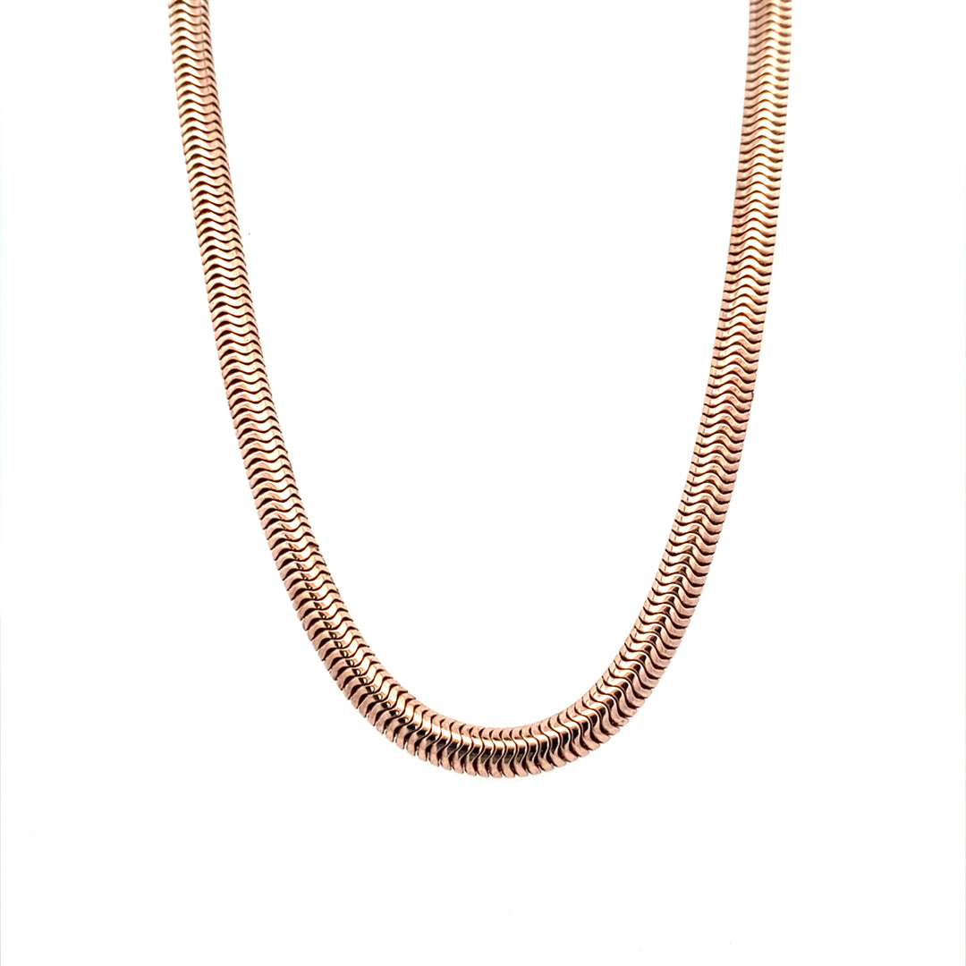 Estate14 Karat Rose Gold Fancy Snake Link Necklace