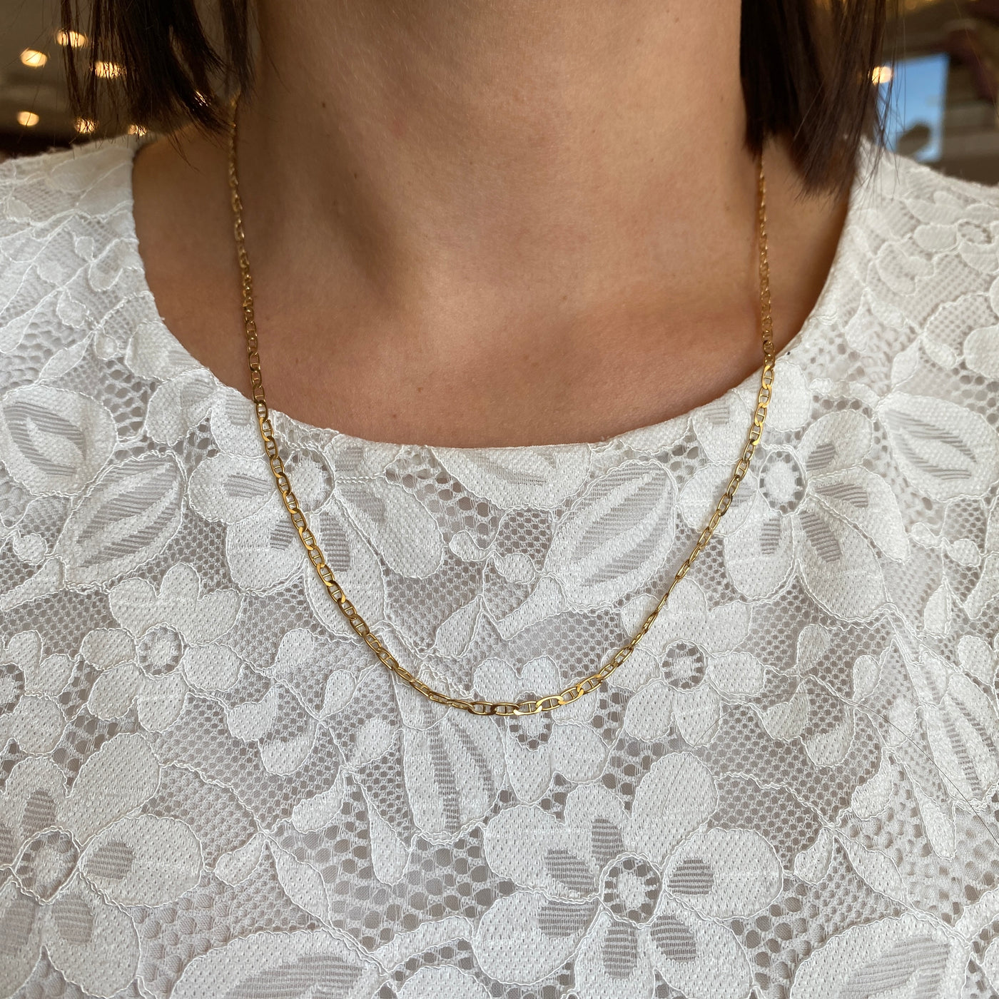 ESTATE 20" Anchor Link Chain in Yellow Gold