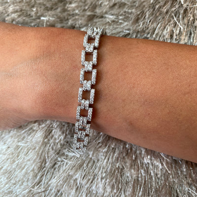 ESTATE Diamond Link Bracelet in White Gold