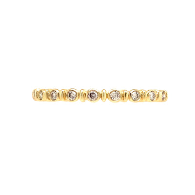 Bezel Set Diamond Stackable Ring in Yellow Gold