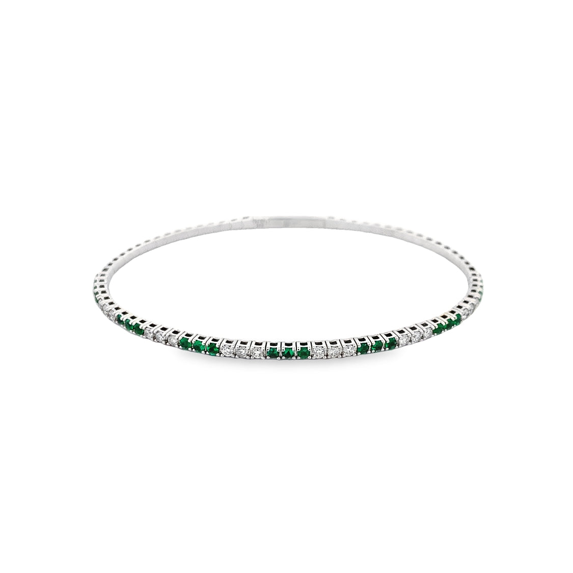 14KW Emerald/Diamond Bangle BDD4442_EM-351