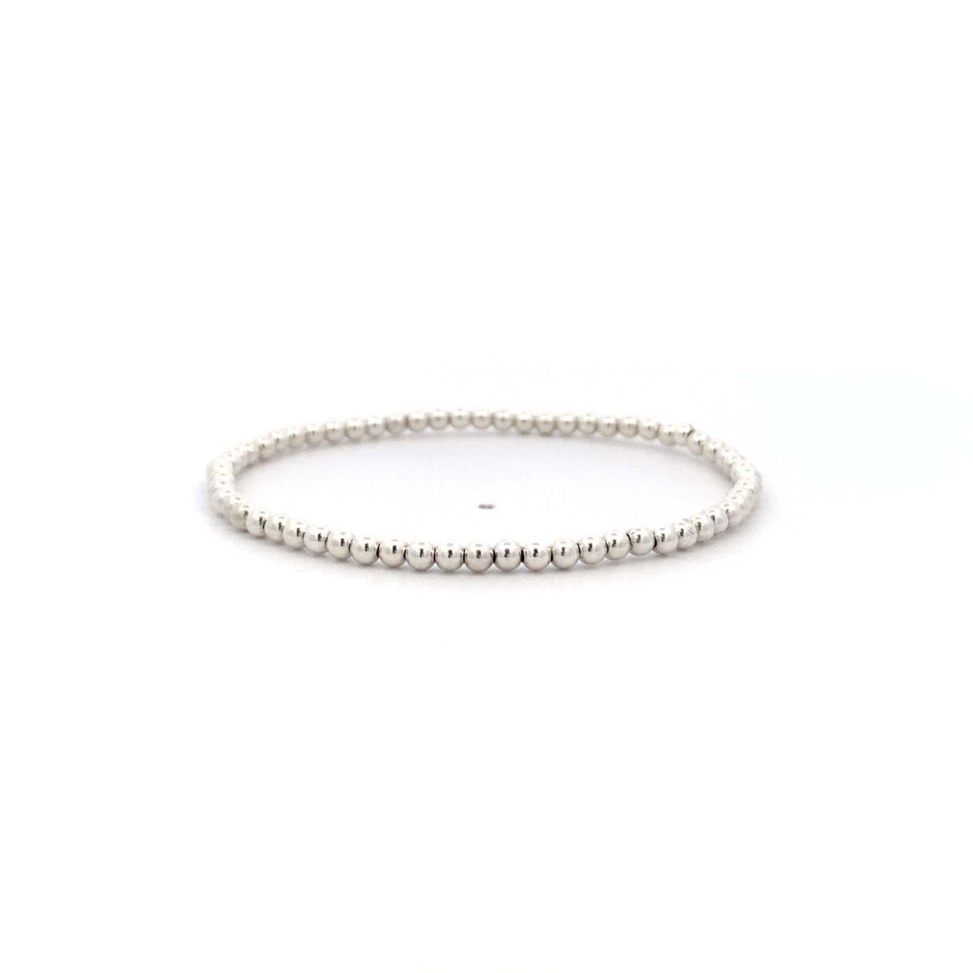 3 mm Stretch Beaded Bracelet in Silver by Karen Lazar