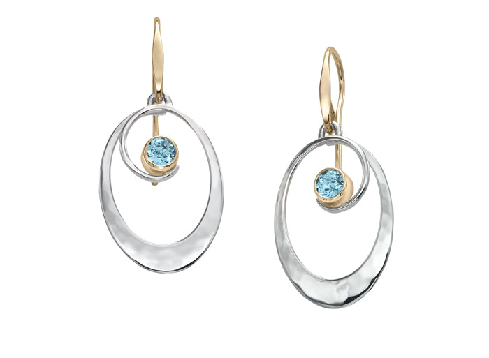 Ed Levin Jewelry Sterling Silver & 14K Drop Earrings EA71642