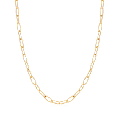 Fancy Link Charm Chain in Sterling Silver with Gold Plating by Ania Haie